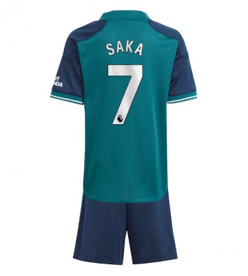 Arsenal Bukayo Saka #7 Tredje trøje Børn 2023-24 Kort ærmer (+ korte bukser)
